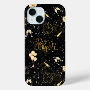 Happy New Year 2026 Seamless Pattern iPhone 15 Case