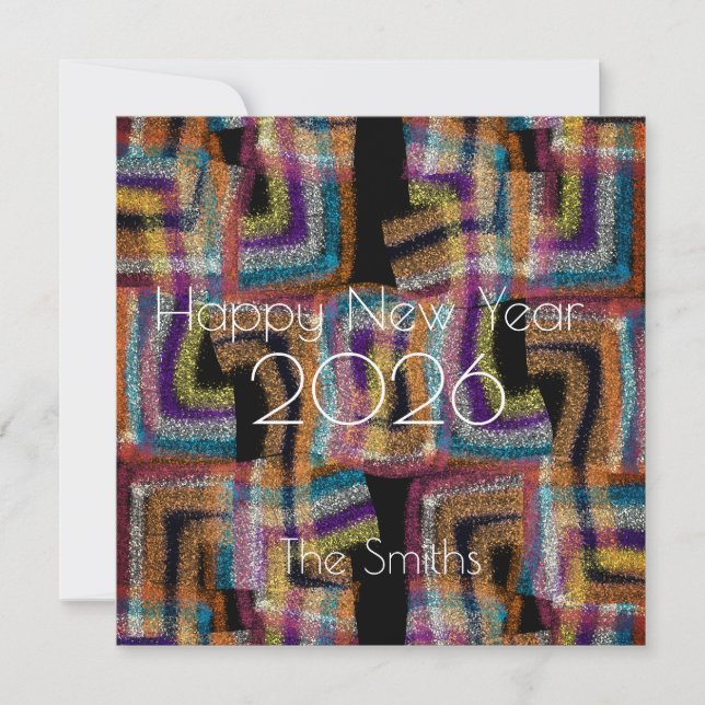 Happy New Year 2026 - shining modern artwork (Front)