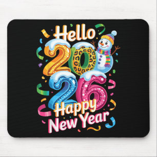 Happy New Year 2026 Snowman Colorful Celebration G Mouse Mat