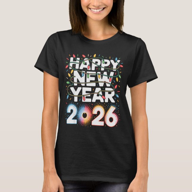 Happy New Year 2026 Sparkle Shirt For Women  (Front)