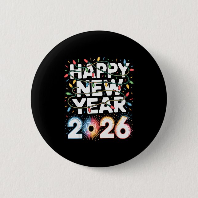 Happy New Year 2026 Sparkle Shirt For Women  6 Cm Round Badge (Front)