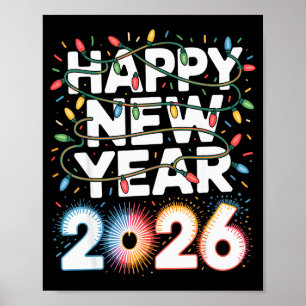 Happy New Year 2026 Sparkle Shirt For Women Poster