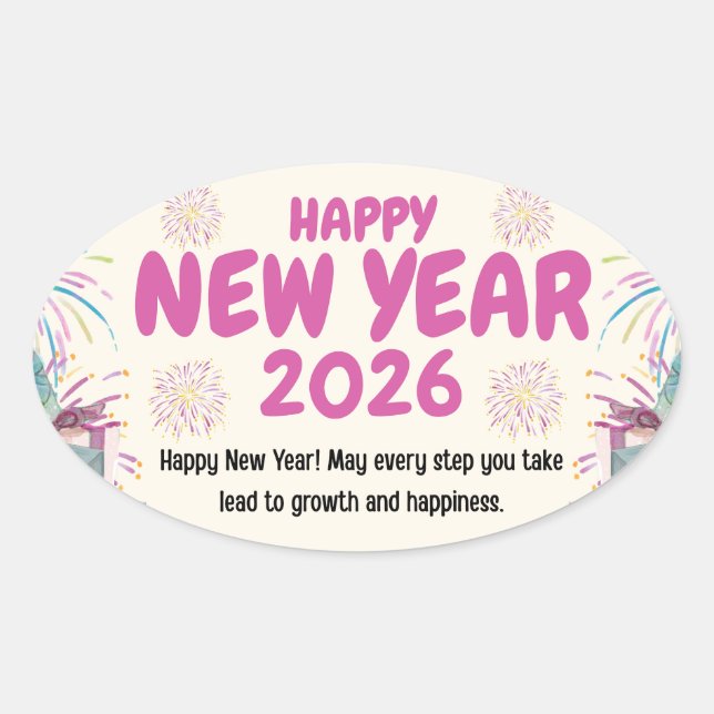 Happy New Year 2026 Sticker (Front)