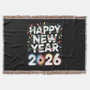 Happy New Year 2026 Throw Blanket