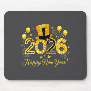 Happy New Year 2026 Top Hat Balloons Party New Yea Mouse Mat