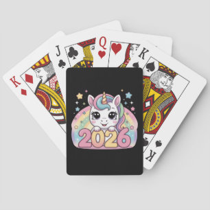 Happy New Year 2026 Unicorn Lovers Magical Vibes Playing Cards