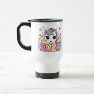 Happy New Year 2026 Unicorn Lovers Magical Vibes Travel Mug