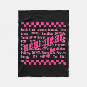 Happy New Year 2026 Words Family Matching New Year Fleece Blanket