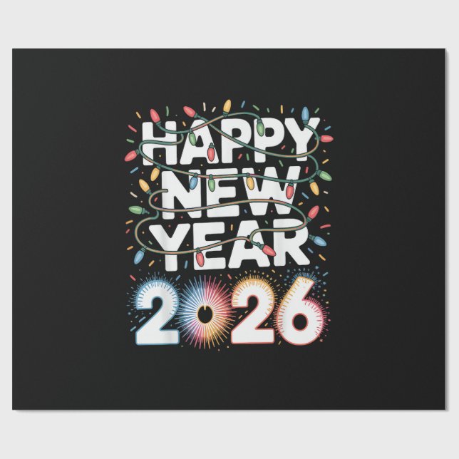 Happy New Year 2026 Wrapping Paper (Flat)