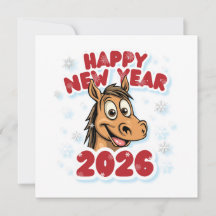 Happy New Year 2026: Year of the Horse Mascot