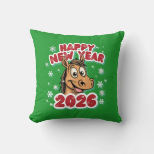 Happy New Year 2026: Year of the Horse Mascot Cushion