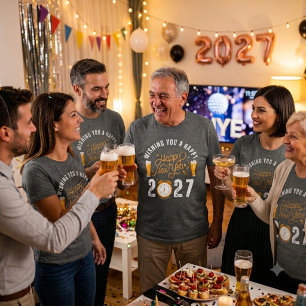 Happy New Year 2027 Beer Celebration Retro T-Shirt