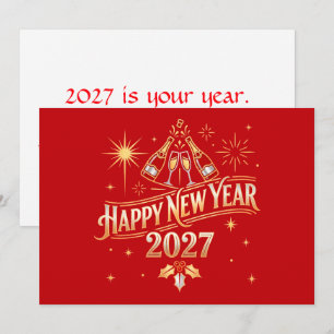 Happy New Year 2027 Celebration Card