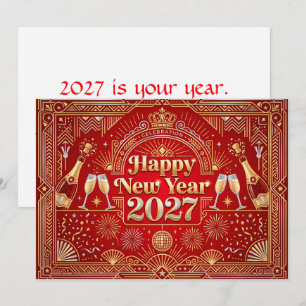 Happy New Year 2027 Celebration Card
