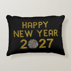 Happy New Year 2027 Decorative Cushion