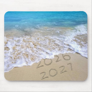 Happy New Year 2027 Ocean Beach Mouse Mat