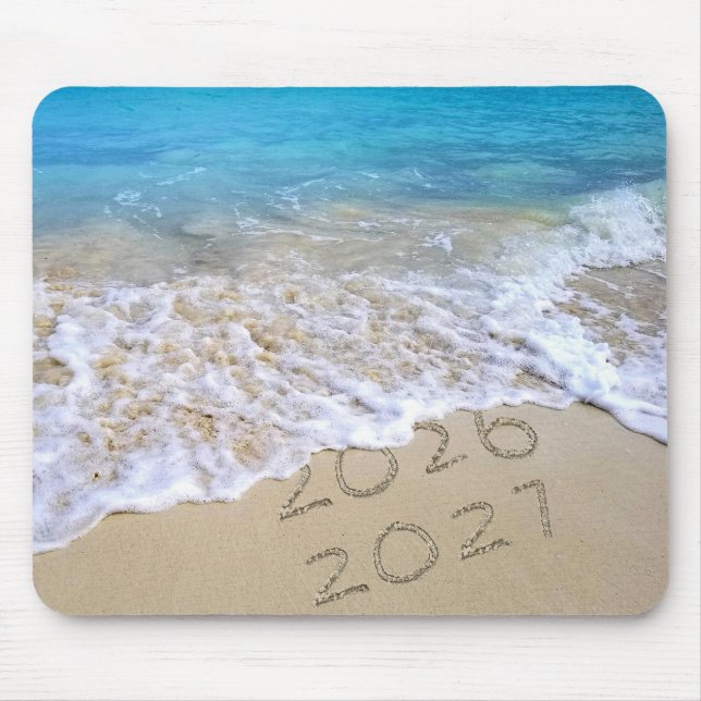 Happy New Year 2027 Ocean Beach  Mouse Mat (Front)