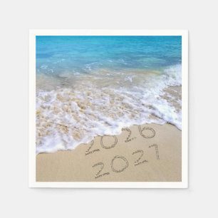 Happy New Year 2027 Ocean Beach Napkin
