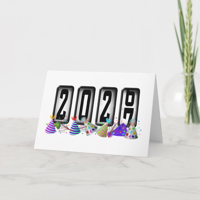 Happy New Year 2027 Odometer  Holiday Card (Front)
