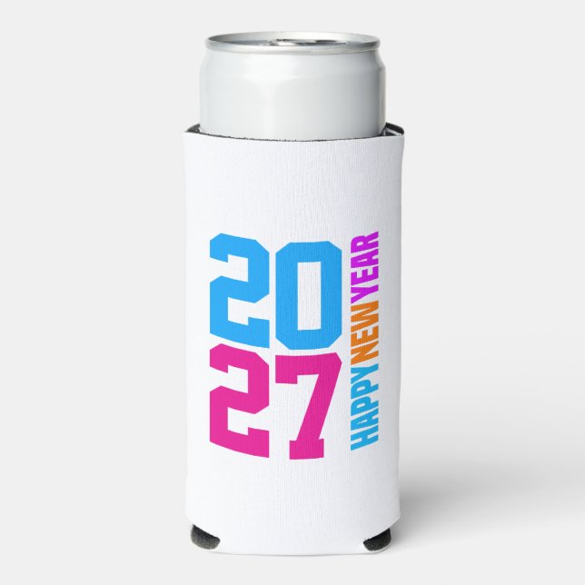 Happy New Year 2027 Seltzer Can Cooler (Seltzer Front)