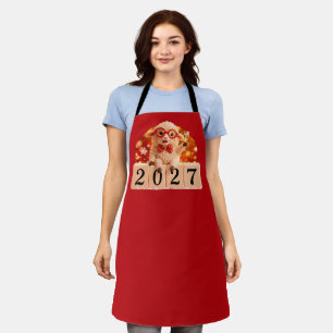 Happy New Year 2027 Year of the Goat Sheep Apron