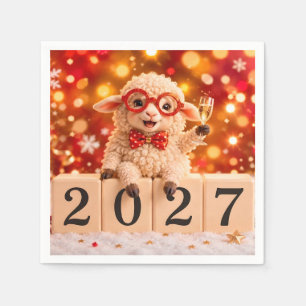 Happy New Year 2027 Year of the Goat Sheep Napkin