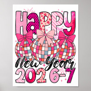 Happy New Year 202-67 Meme Cute Coquette Nk Bow Di Poster