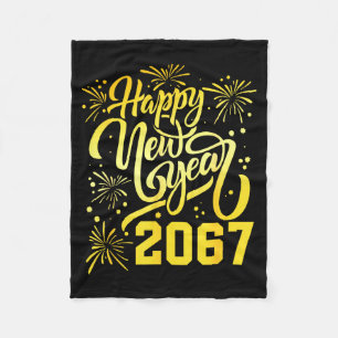 Happy New Year 2067 Funny 67 Six Seven Meme New Ye Fleece Blanket