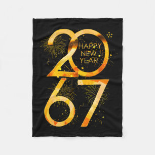 Happy New Year 2067 Funny 67 Six Seven Meme New Ye Fleece Blanket