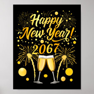 Happy New Year 2067 Funny 67 Six Seven Meme New Ye Poster