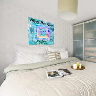 Happy New Year 20XX abstract marble Glossy Poster