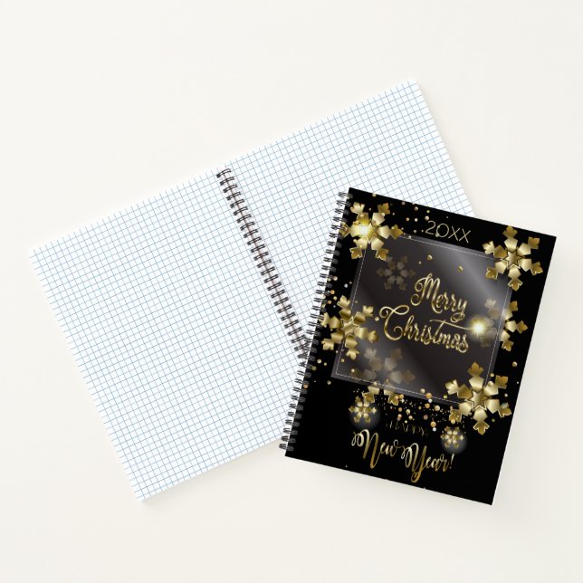 Happy New Year 20XX & Gold Christmas Luxury Notebook (Inside)