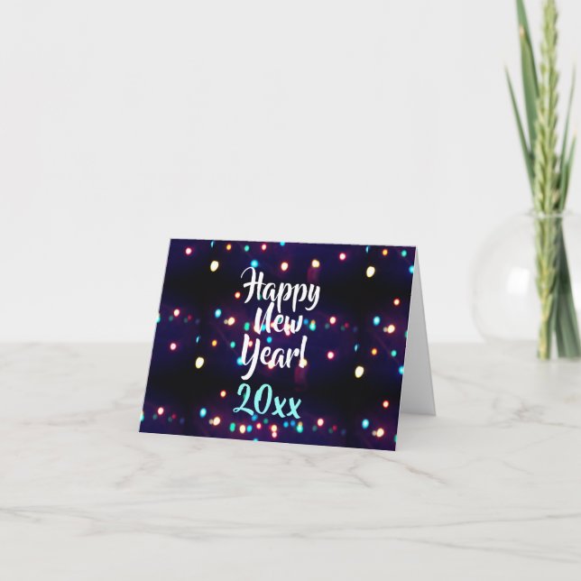 Happy New Year 20xx Holiday Lights Holiday Cards