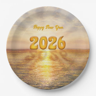 Happy New Year 20XX Paper Plate