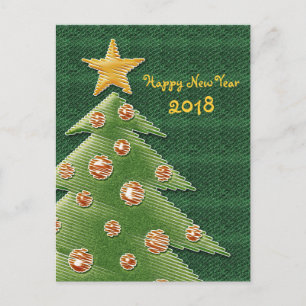 Happy New Year 20XX - Unique Christmas trees Holiday Postcard