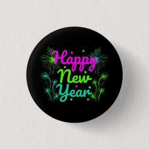 Happy New Year  3 Cm Round Badge