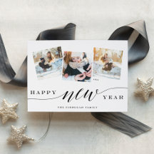 Happy New Year 3 Photo Collage Card