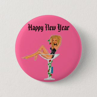 Happy New Year 6 Cm Round Badge