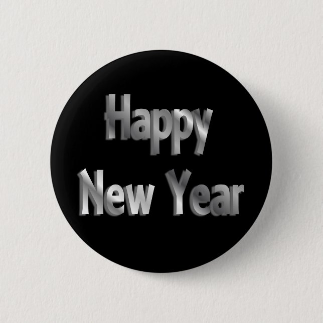 happy new year 6 cm round badge (Front)