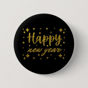 Happy New Year 6 Cm Round Badge