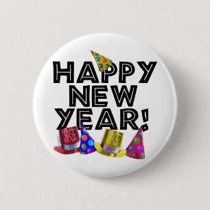 HAPPY NEW YEAR! 6 CM ROUND BADGE