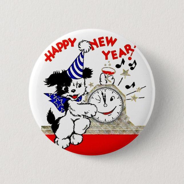 Happy New Year! 6 Cm Round Badge (Front)