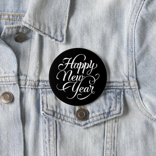 Happy New Year  7.5 Cm Round Badge (In Situ)