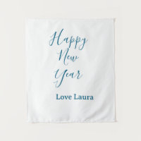 Happy new year add name love blue simple minimal h
