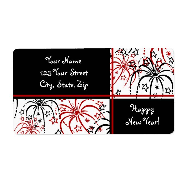 Happy New Year Address Labels (Front)
