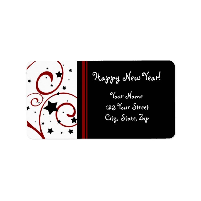 Happy New Year Address Labels (Front)