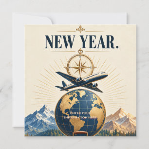 Happy New Year Adventure with Travel Inspired Invitation