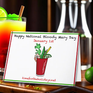 Happy New Year and Bloody Mary Day Recipe Card