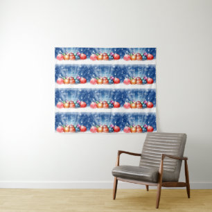 Happy New Year and Merry Christmas baubles Tapestry
