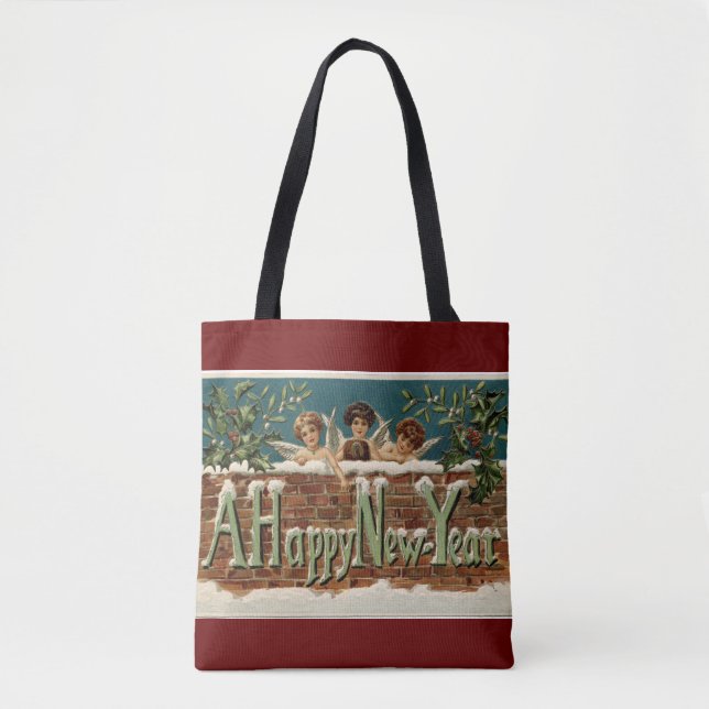 Happy New Year Angels Tote Bag (Front)